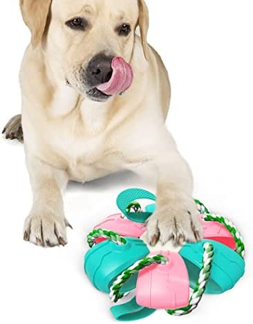 Lnrueg Training Fetch Elastic Portable Teething Nonslip Throwing Funny Dog Ball Toy Elastic Nonslip Cute Puppy Puzzle Toy Dog Chew Toy