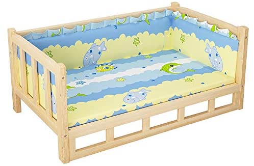 LXLA Pet Sofa Bed, Elevated Dog Couch with Wooden Frame and Mattress, for Living Room and Bedroom, 45cm / 60cm / 75cm / 90cm / 120cm Long Optional (Size : XXL 120ร60ร70cm)