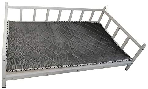 LXLA Heavy Duty Large Dog Bed, Metal Elevated Pet Lounge Sofa with Grey Cushion, Suitable for Indoor or Outdoor for Dog, Cat or Other Animal (Color : White, Size : XXL 140ร80cm)