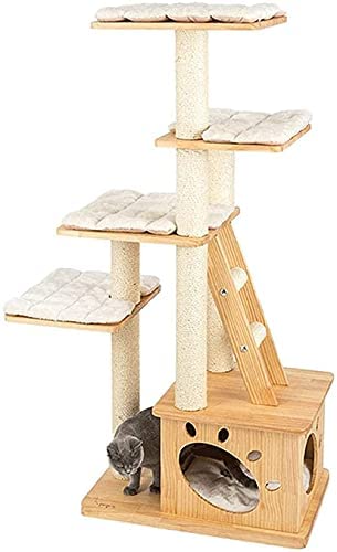 Haieshop Cat Tree Condo Scratching Post Cat Tower Cat Litter Large Luxury Cat House Solid Wood Cat Climbing Frame 713