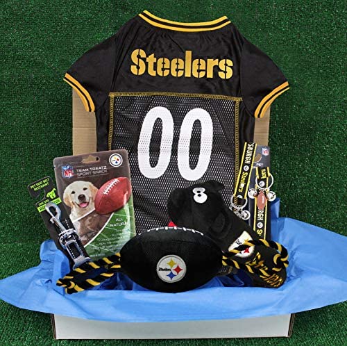 NFL DOG GIFT BOX – Licensed Starter Pet Kit for all FOOTBALL FANS! The ultimate Bark Gift Prime Box available in 12 HOT NFL TEAMS & 4 sizes!