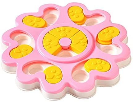 LMGKS Design Anti Pet Toy Educational Dog Toys Flower Choke Dog Bowl Puppy Dog Food Dispenser Pet Dog Feeding Training Toys (Color : B)(B)