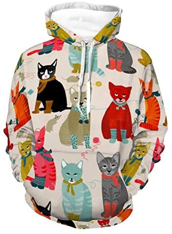 Women Men Hoodies 3D Print Unisex Stretchy Sweatshirt Lightweight Autumn Outfit with Pocket for Jogging Holiday